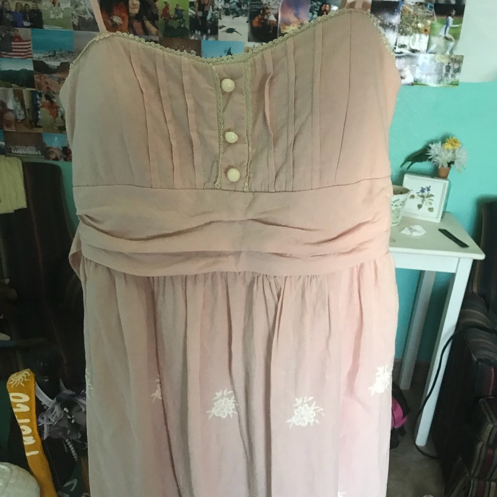 light pink embroidered dress